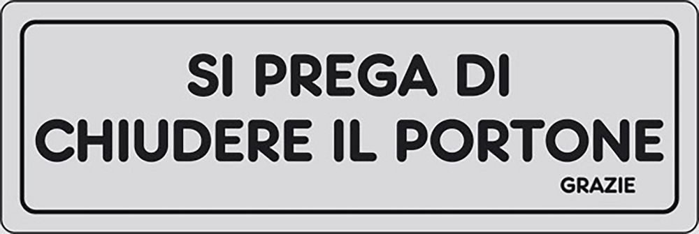 Image of Adesivo Si prega di chiudere il portone grazie abitazioni 15CMx5CM
