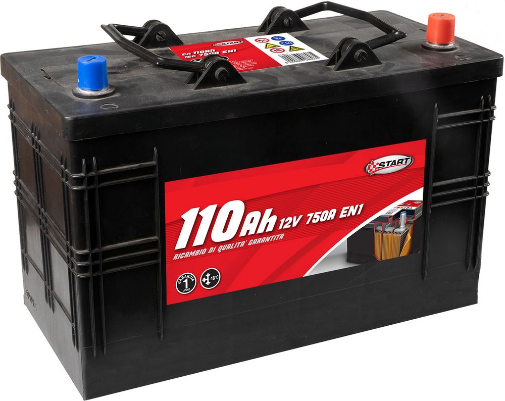 START Batteria per autocarro e trattori 110Ah 12V 750A polo positivo destro