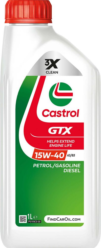 Castrol GTX 15W-40 ACEA A3/B3 API SL 1L Mineral Car Lubricant Engine Oil