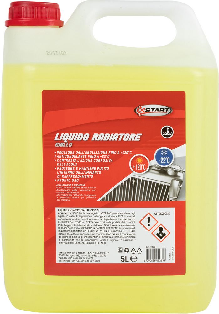 Image of Liquido radiatore giallo 5L -22Â°C per motori monoblocco in alluminio
