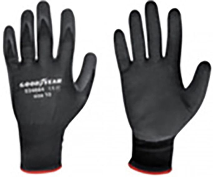 Goodyear guanti in PU e palmo in schiuma di lattice taglia 9 colore nero, guanti da lavoro