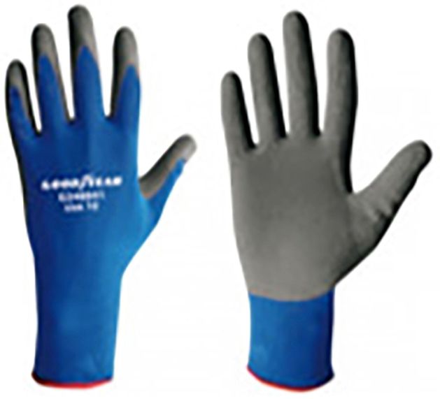 Goodyear Guanti in nylon e schiuma di lattice taglia 10 colore blu/nero, guanti da lavoro