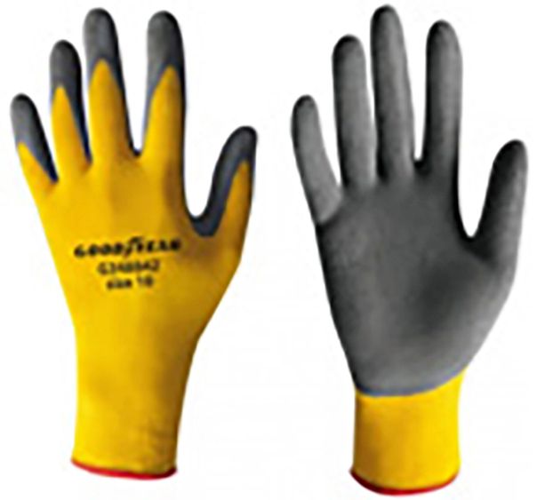 Guanti in nylon e schiuma di lattice mod.G348842 taglia 8 senape/nero Lavoro